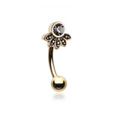 Dainty Daisy Curved Barbell Eyebrow Ring Gold Silver Black Yellow White  Flower