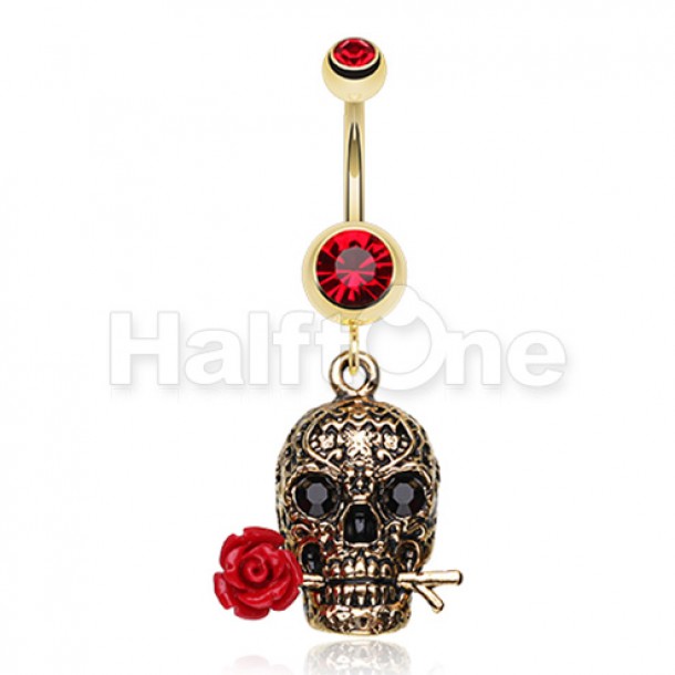 Skull belly button on sale ring