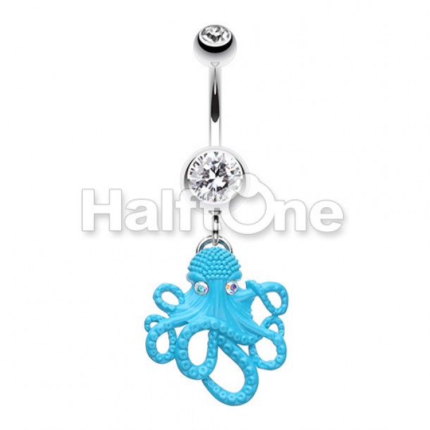 Octopus belly sale button ring