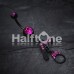 Blackline Handgun & Cuff Sparkle Belly Button Ring