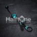 Blackline Handgun & Cuff Sparkle Belly Button Ring