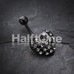 Blackline Multi-Gem Puffy Heart Belly Button Ring 