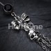 Bow-Tie Skull Cross Belly Button Ring