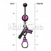 Blackline Handgun & Cuff Sparkle Belly Button Ring