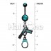 Blackline Handgun & Cuff Sparkle Belly Button Ring