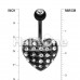 Blackline Multi-Gem Puffy Heart Belly Button Ring 